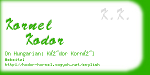 kornel kodor business card